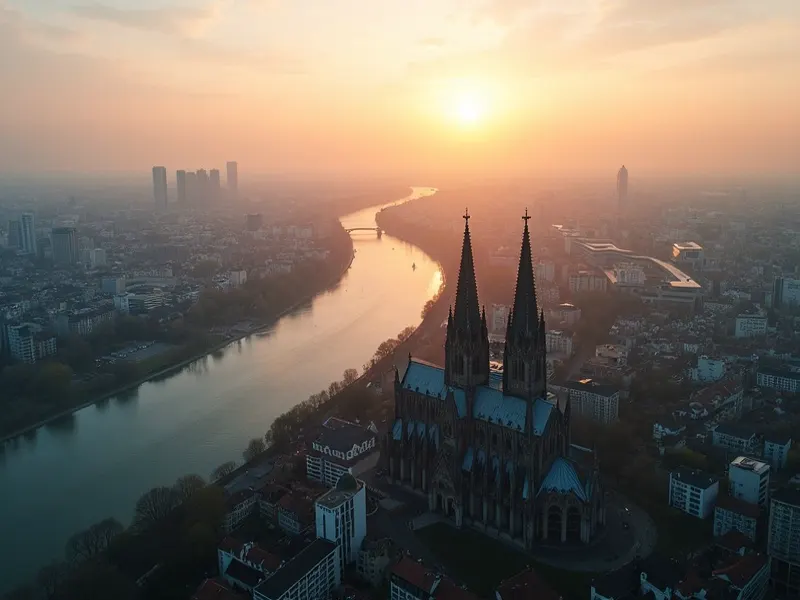 Blick vom Colonius Fernsehturm Köln — 167 Meter über der Stadt mit Rhein und Dom-Panorama